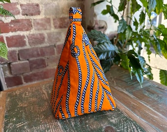 African Print Pyramid Doorstop 23/06