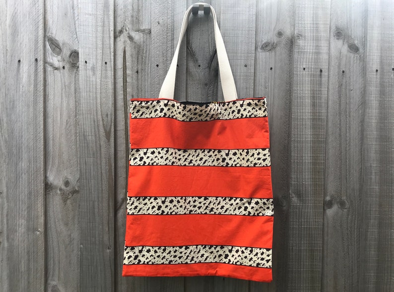 Reversible African Wax Print Reusable Shopping Tote