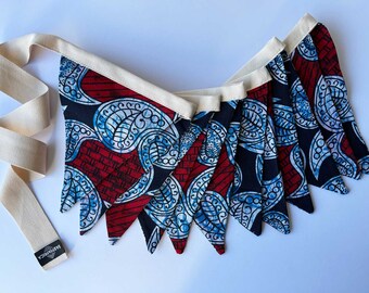 African Print Bunting Pennant Necklace