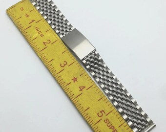 18 mm Reiskorn-Edelstahl-Herrenuhr-Armband