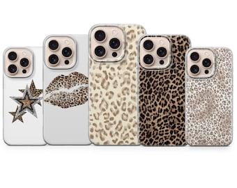 アニマルプリントケース ヒョウ柄カバー iPhone 17Pro Max、16e、15、14、13 & Samsung S25 Ultra、S24 FE、A56、A16、Pixel 10XL、9a、8、7用