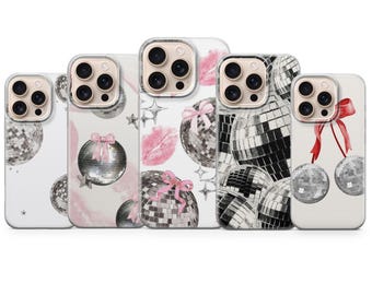 ディスコボール スマホケース グリッターカバー iPhone 17Pro Max、16e、15、14、13 & Samsung S25 Ultra、S24 FE、A56、A16、Pixel 10XL、9a、8、7用