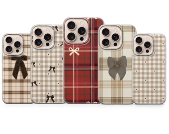 チェック柄プリントの携帯電話ケース トレンディなパターンカバー iPhone 17Pro Max、16e、15、14、13、Samsung S25 Ultra、S24 FE、A56、A16、Pixel 10XL、9a、8、7用