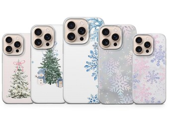 Snowlfeks 携帯ケース クリスマスツリーカバー iPhone 17Pro Max、16e、15、14、13 & Samsung S25 Ultra、S24 FE、A56、A16、Pixel 10XL、9a、8、7用