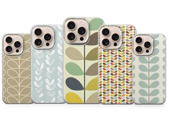 Orla Kiely 携帯ケース 花柄カバー iPhone 17Pro Max、16e、15、14、13 & Samsung S25 Ultra、S24 FE、A56、A16、Pixel 10XL、9a、8、7用