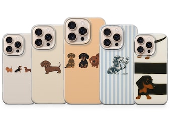 ソーセージドッグ 携帯ケース ダックスフント ダックスフントカバー iPhone 17Pro Max、16e、15、14、13 & Samsung S25 Ultra、S24 FE、A56、A16、Pixel 10XL、9a、8、7用