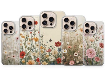 春の花の携帯電話ケース かわいい花柄カバー iPhone 17Pro Max、16e、15、14、13 & Samsung S25 Ultra、S24 FE、A56、A16、Pixel 10XL、9a、8、7用