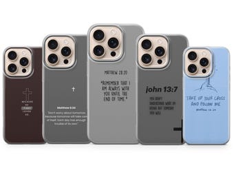 イエス・マシュー聖書詩電話ケースクリスチャンカバー iPhone 17Pro Max、16e、15、14、13 & Samsung S25 Ultra、S24 FE、A56、A16、Pixel 10XL、9a、8、7用