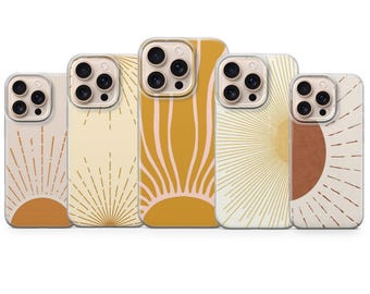 サン フォンケース ボヘミアン サン タロット カバー iPhone 17Pro Max、16e、15、14、13 & Samsung S25 Ultra、S24 FE、A56、A16、Pixel 10XL、9a、8、7用