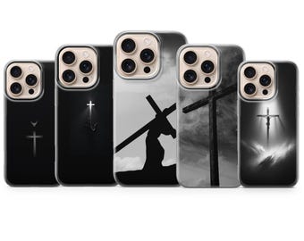 クロス フォンケース クリスチャン イエス 神 カバー iPhone 17Pro Max、16e、15、14、13 & Samsung S25 Ultra、S24 FE、A56、A16、Pixel 10XL、9a、8、7用