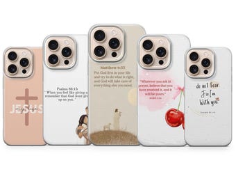 イエス・マシュー聖書詩電話ケースクリスチャンカバー iPhone 17Pro Max、16e、15、14、13 & Samsung S25 Ultra、S24 FE、A56、A16、Pixel 10XL、9a、8、7用