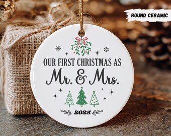 Mr- Mrs Ornament - Wedding Gift - First Christmas Keepsake - Our 1st Christmas Mr & Mrs Ornament - Housewarming mr and mrs idea