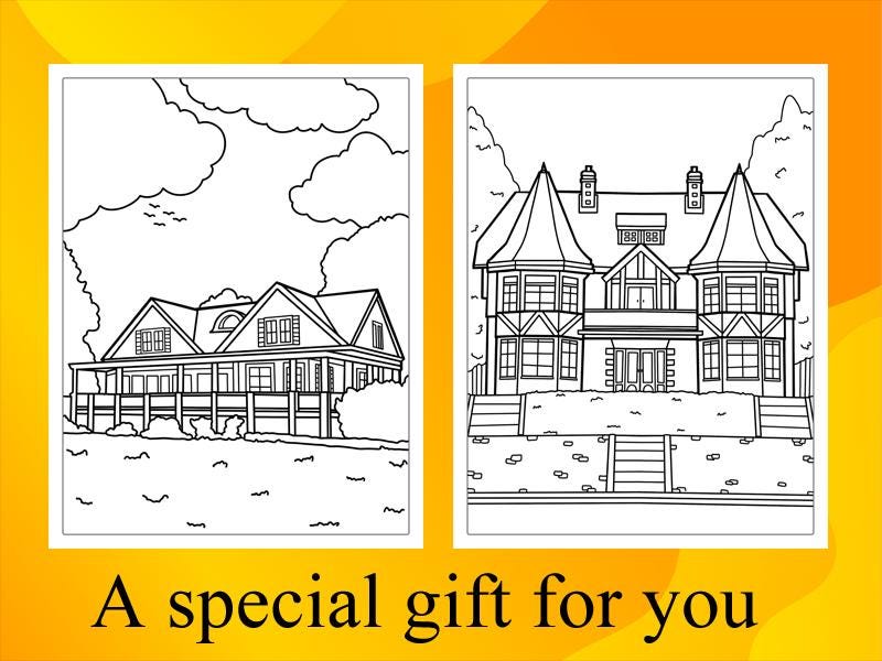 House Coloring Pages Printable PDF for Kids | 90 Pages | Instant ...