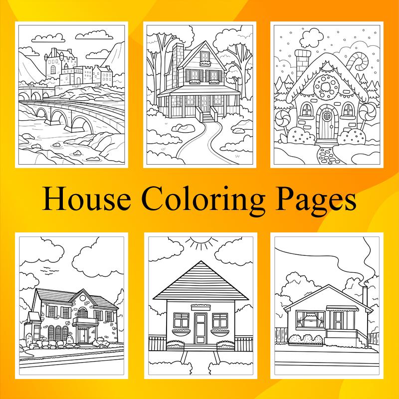 House Coloring Pages Printable PDF for Kids | 90 Pages | Instant ...