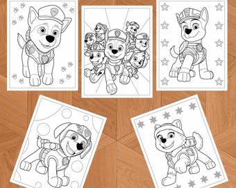 Dibujos para colorear de perros rescatados / PDF imprimible para niños / 57 páginas / Descarga instantánea