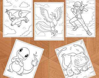 Dibujos para colorear de criaturas de bolsillo (PDF imprimible) / Libro para colorear de monstruos de fantasía para niños, descarga instantánea