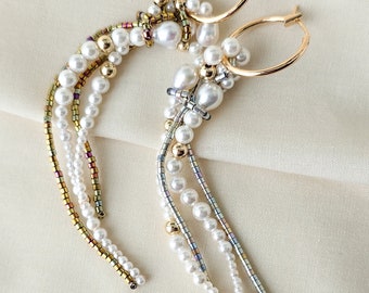 Andromeda pearl tassels on hoops