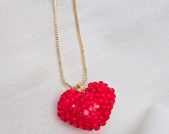 Chérie Heart Pendant Necklace | Rouge