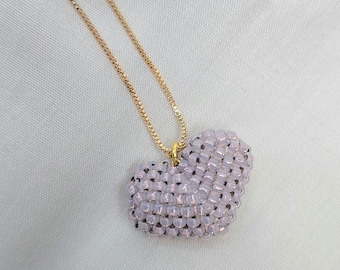 Chérie Heart Pendant Necklace | Pink