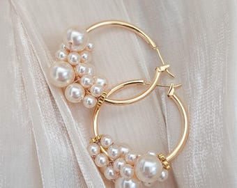 Nuages Pearl Hoops