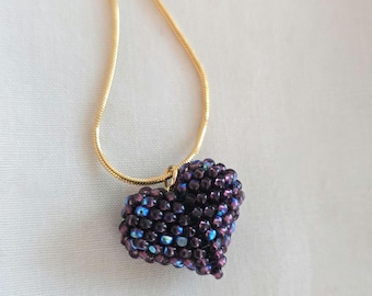 Chérie Heart Pendant Necklace | Purple