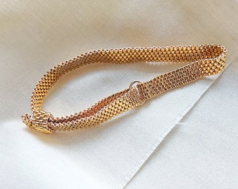 Gold skinny bracelet, beaded gold bracelet, free size bracelet, layer on bracelet, stacking bracelet