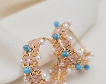 Coronet Mini Gold Hoops | Apatite