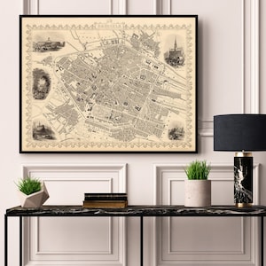 Historical map of Bruxelles Vintage map of Brussels, available on paper or canvas image 1