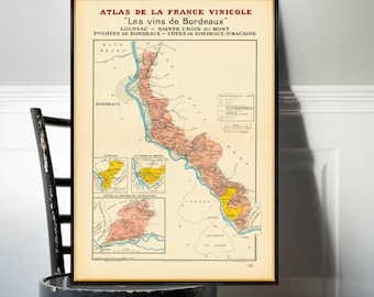 Bordeaux wine map, Loupiac, Sainte-Croix-du-Mont, Premières Côtes de Bordeaux, Côtes de Bordeaux-St Macaire, wine cellar decor