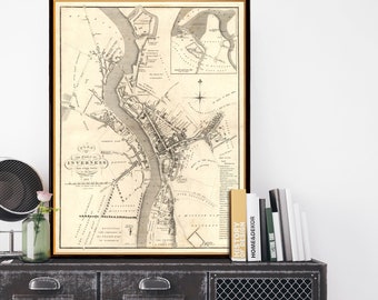 Inverness map - Vintage style map of Inverness - Historical city plan, wall map