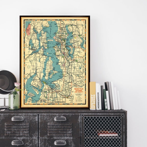 Puget Sound Map Poster - Etsy