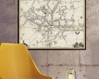 Old map of Roubaix map - Historical map reproduction, available on paper or canvas