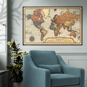 Historische Karte der Welt von 1939, kurz vor Beginn des 2
