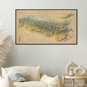 Montagnes des Pyrénées, carte géologique ancienne