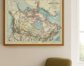Canada Antique Map | Letts Popular Atlas | Victorian Era Map | Fine Print