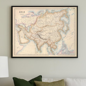 Antique 19th Century Asia Atlas | Historical Map Print | Vintage Wall Art