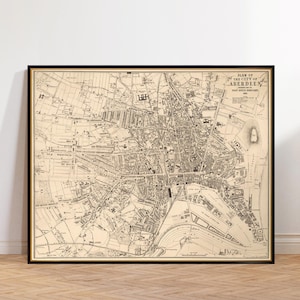 Aberdeen map - Vintage map restored - Old map of Aberdeen fine reproduction on paper or canvas