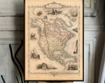 1798 年北アメリカ地図 | アンティーク、ヴィンテージ | デジタル