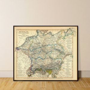 Mapa de Alemania - Reproducción de mapas históricos en papel o lienzo