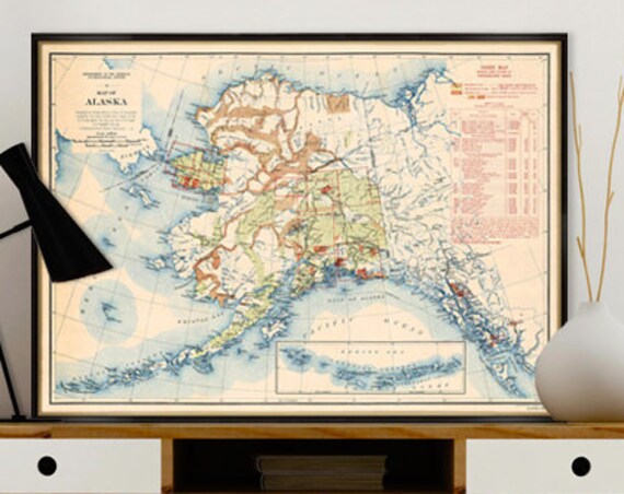 Geological map of Alaska - Fine art print - Old map of Alaska