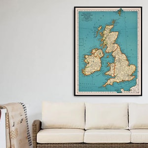 Vintage map of British Isles - Archival print on matte paper or canvas