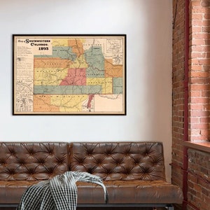 Carte du Colorado - Carte du sud-ouest du Colorado - Impression fine sur papier ou toile