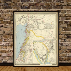 Carte du Liban, carte de la Syrie, impression de carte historique sur papier ou toile
