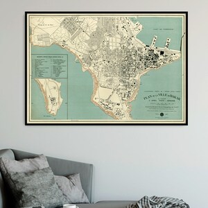 Dakar map - Old map of Dakar  reproduction -  Archival print on paper or canvas