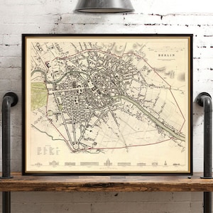 Mapa vintage de Berlín - Mapa antiguo - Reproducción giclée sobre papel o lienzo