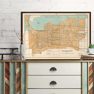 Hamilton map   (Ontario)  - Giclee print - Reproduction of a vintage map published in 1866