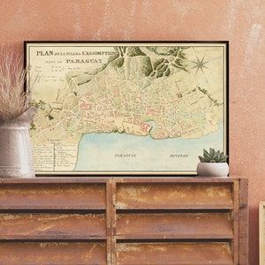 Karte von Assomption - Viejo mapa de Assomption - Karte von Asuncion
