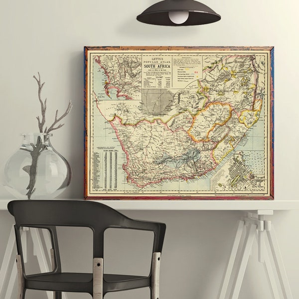 Canvas Map of Africa Etsy