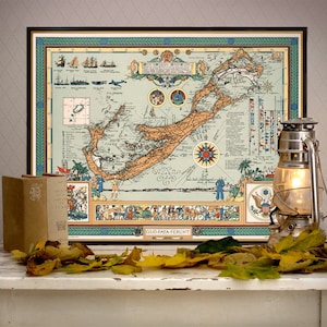 Île des Bermudes - Reproduction fine de carte ancienne sur papier mat ou toile