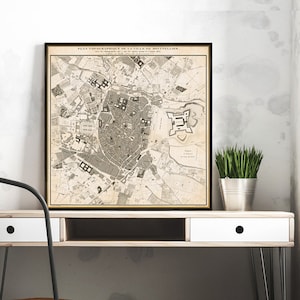 Montpellier map - Old city map - Vieille carte de Montpellier - fine reproduction on paper or canvas